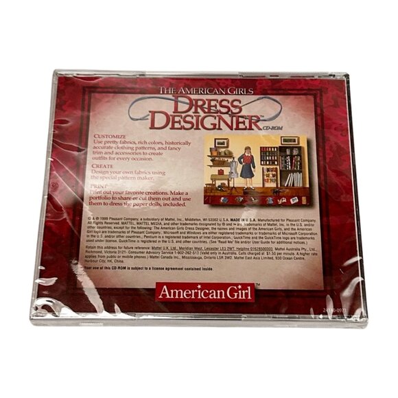 American Girls Software Paperdoll Dress Designer Sealed CD Vintage Pleas… - Picture 5 of 7